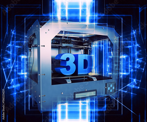3d printer with futuristic effect