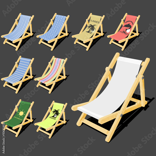 isolated deck chair with wood texture for creating your own pattern on it and the free 8 finished  pattern
