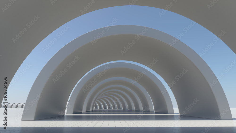 Obraz premium White abstract architecture construction