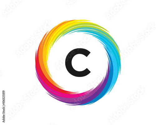 C Letter Rainbow Wave