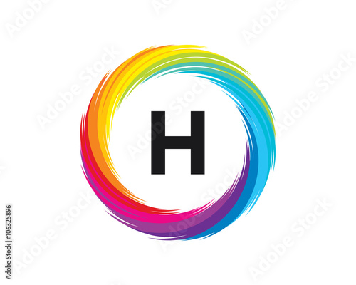 H Letter Rainbow Wave