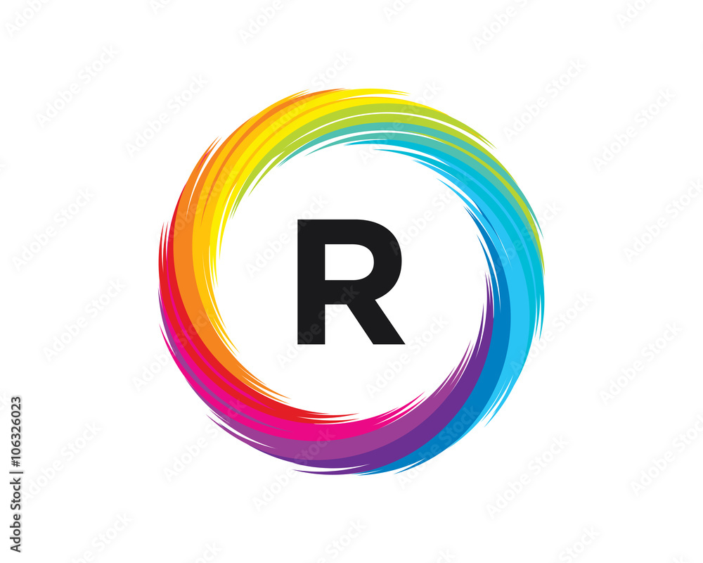 R Letter Rainbow Wave R Letter Rainbow Wave