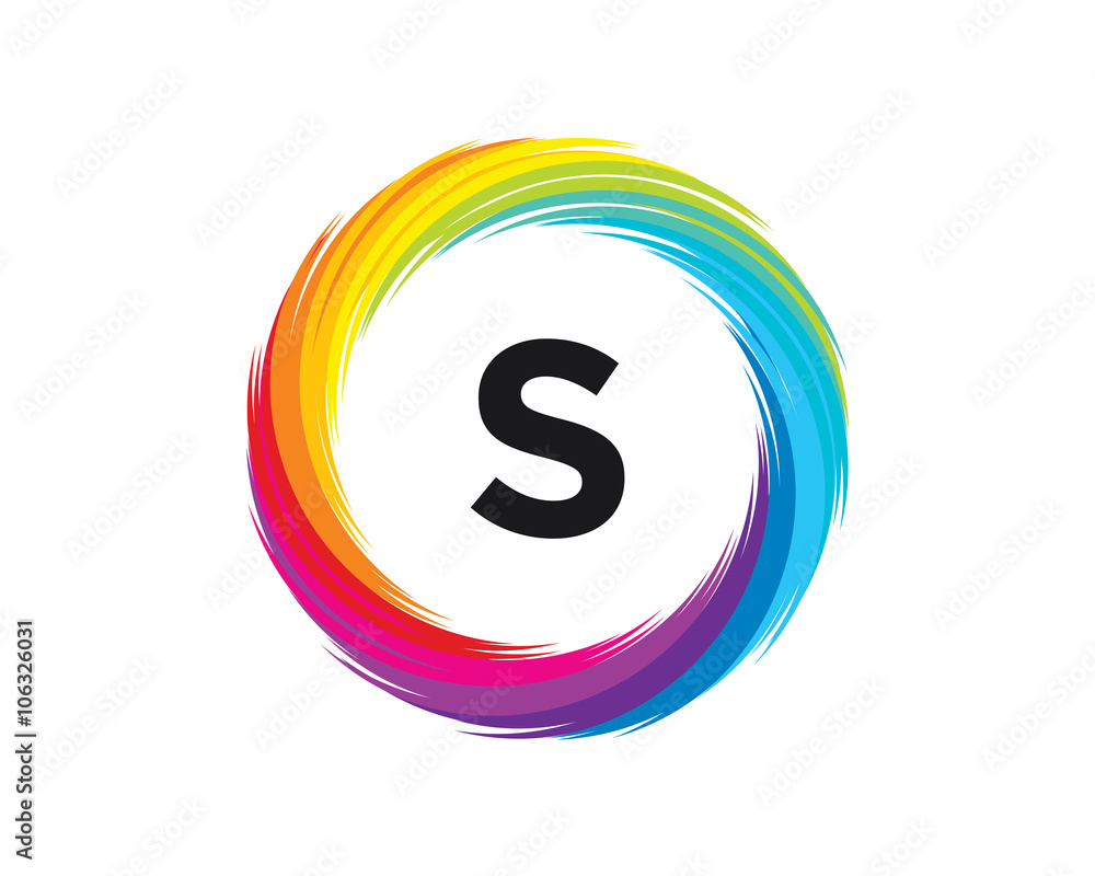 S Letter Rainbow Wave S Letter Rainbow Wave