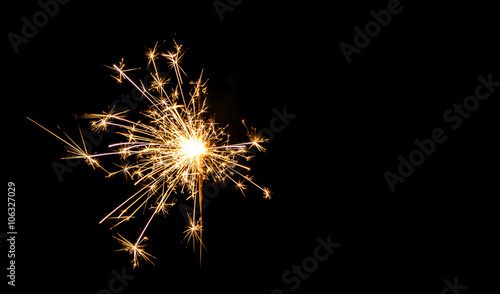  sparkler on black background. Bengal fire Christmas. photo