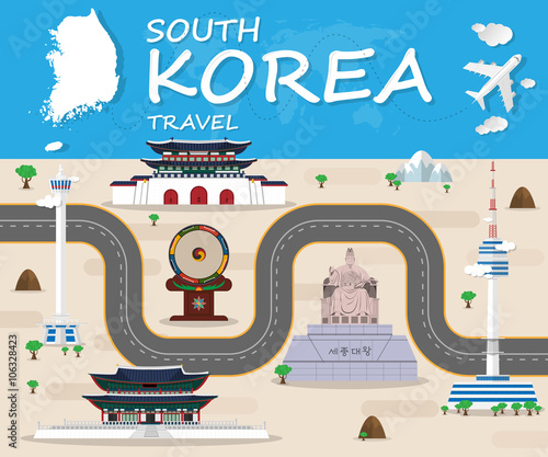Republic Of Korea Landmark Global Travel And Journey Infographic
