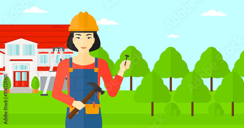 Cheerful repairer engineer.