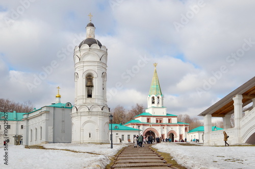 Moscow, Russia - March 13, 2016: St George's bell tower in the Museum-reserve Kolomenskoye