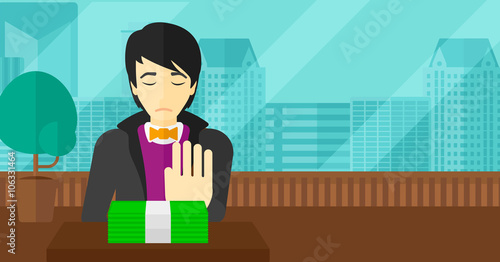 Man refusing bribe.