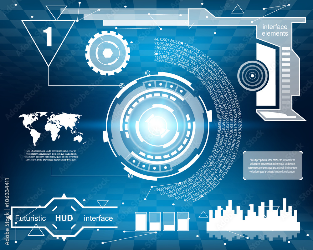 Obraz premium Abstract future, concept vector futuristic virtual graphic touch user interface HUD.