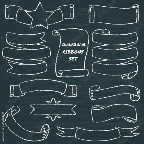 Hand-drawn chalkboard frames set