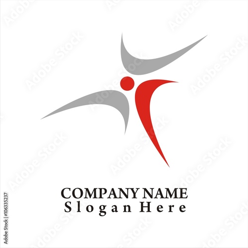 Social Network Team logo design vector template