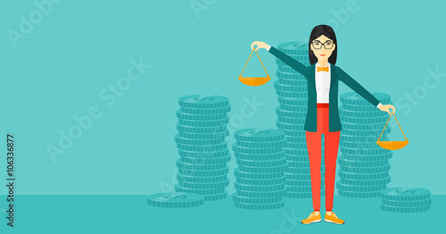 Business woman with scales.