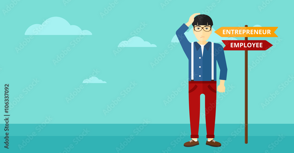 Man choosing career way. Man choosing career way.
