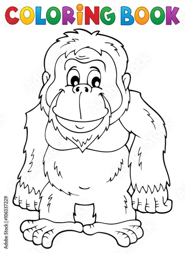 Coloring book orangutan theme 1