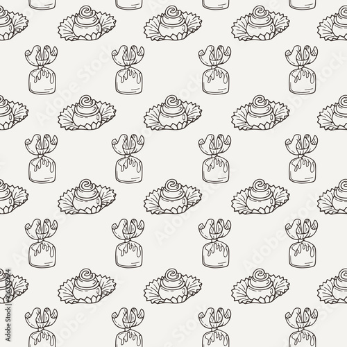 Vector Candy and Lollipop Seamless Pattern. Sweet Party Texture.