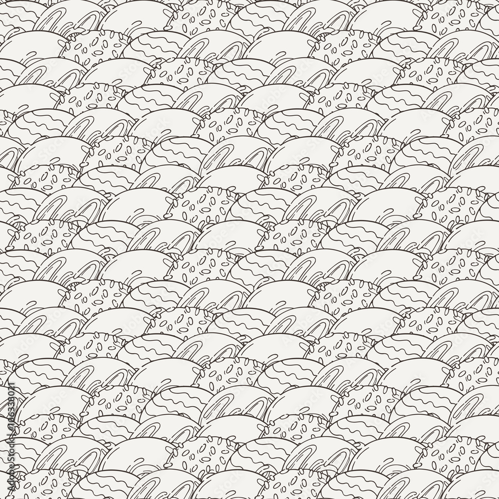 Fototapeta premium Vector Muffins Seamless Pattern. Cakes, Sweets.