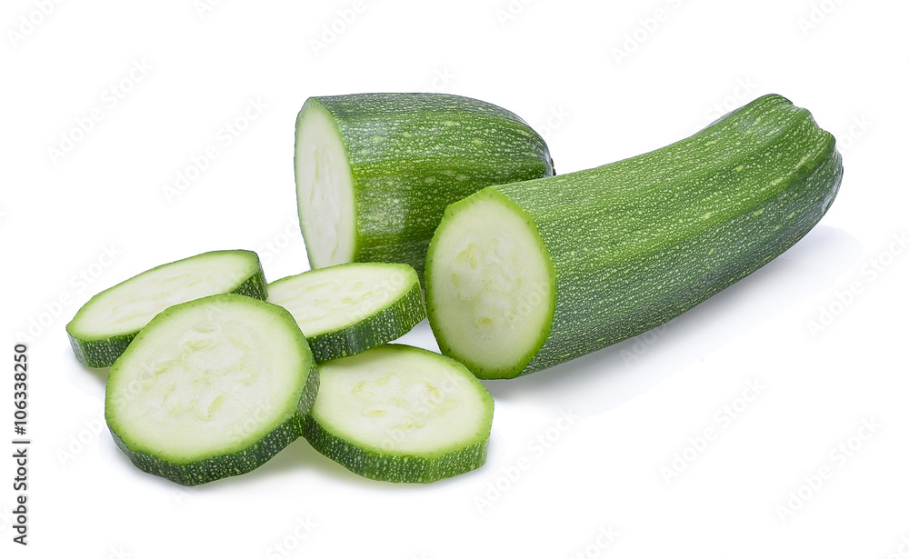 zucchini slice on white background zucchini slice on white background
