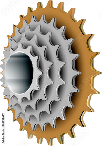 bike cassette abstract vector illustration isolated eps 10
