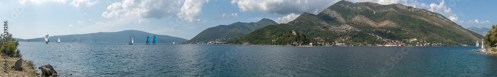 Bay of Kotor in Adriatic Sea. Montenegro. Regatta