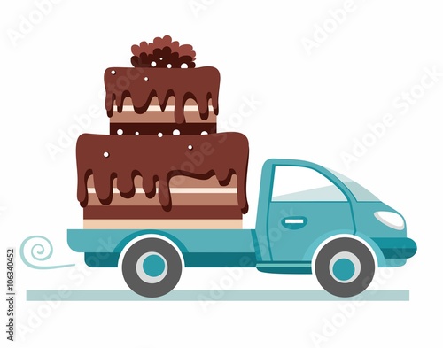 Cakes, shipping, vector image. 