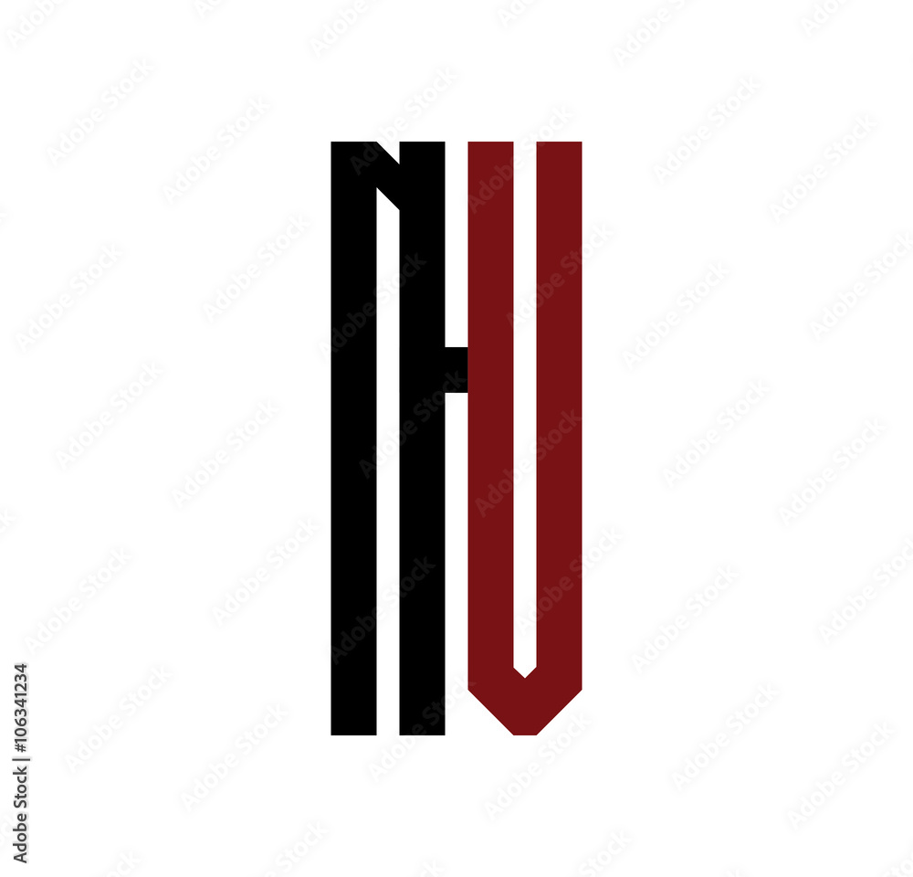NV initial logo red and black