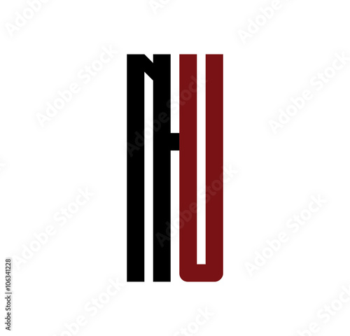 NU initial logo red and black