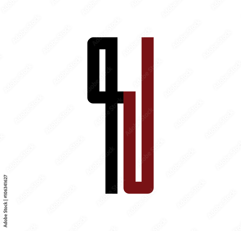 PJ initial logo red and black PJ initial logo red and black