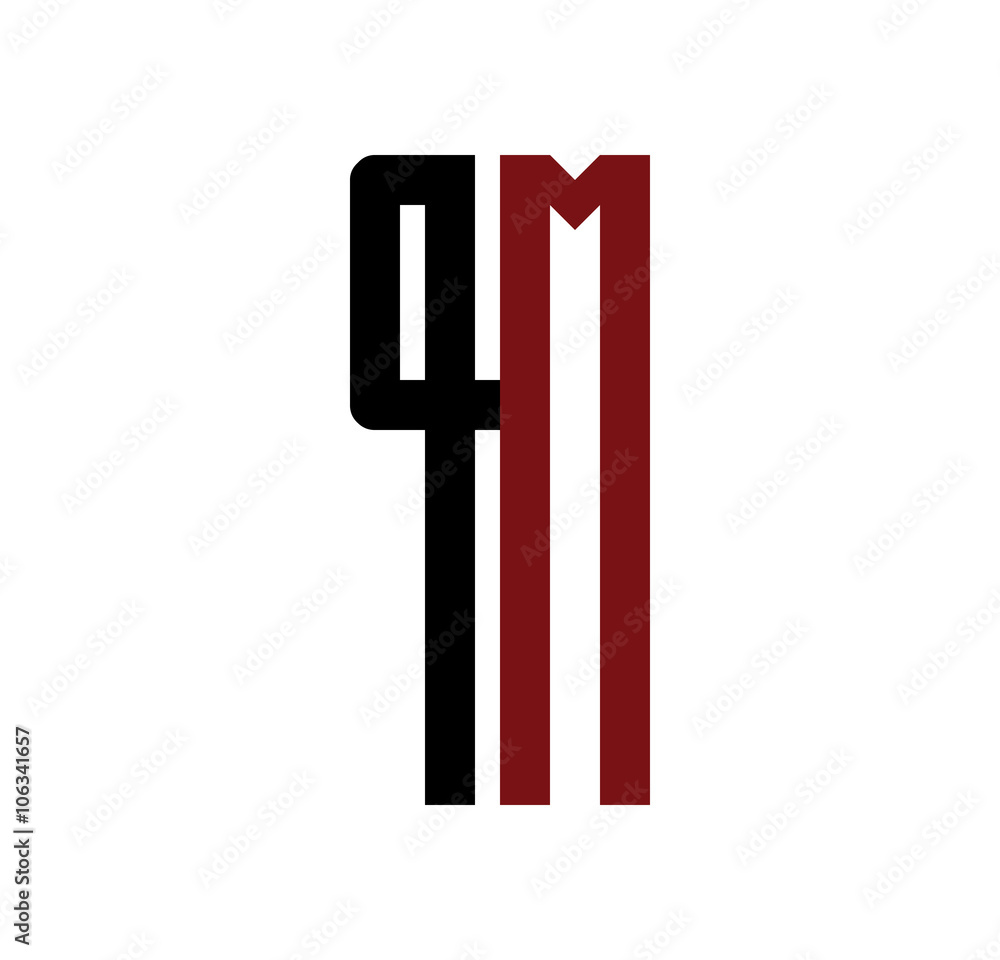 PM initial logo red and black