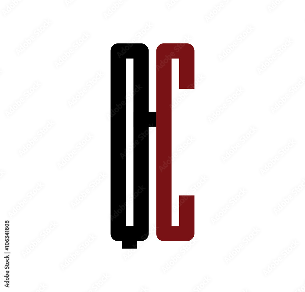 QC initial logo red and black QC initial logo red and black