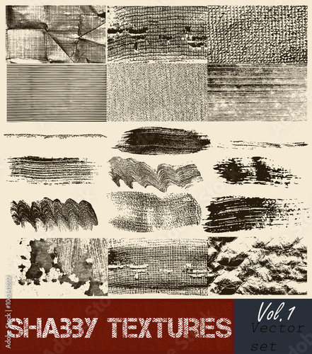 Vector pack of textures and strokes and textures for digital bru
