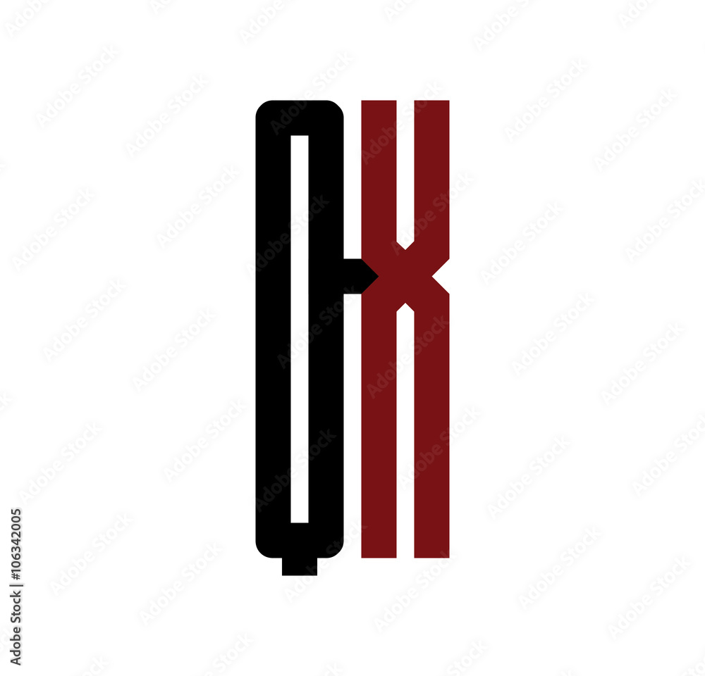 QX initial logo red and black QX initial logo red and black