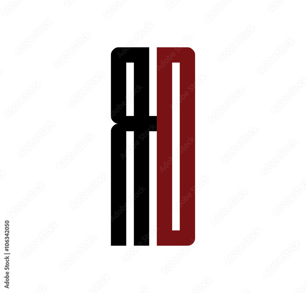 RD initial logo red and black RD initial logo red and black