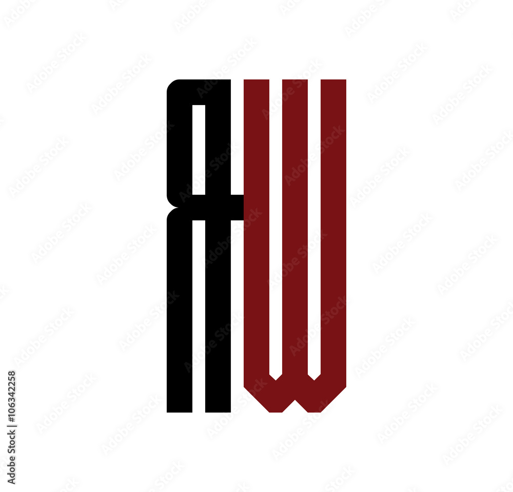 RW initial logo red and black RW initial logo red and black