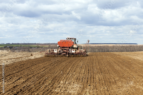 sowing of cereals. Spring  