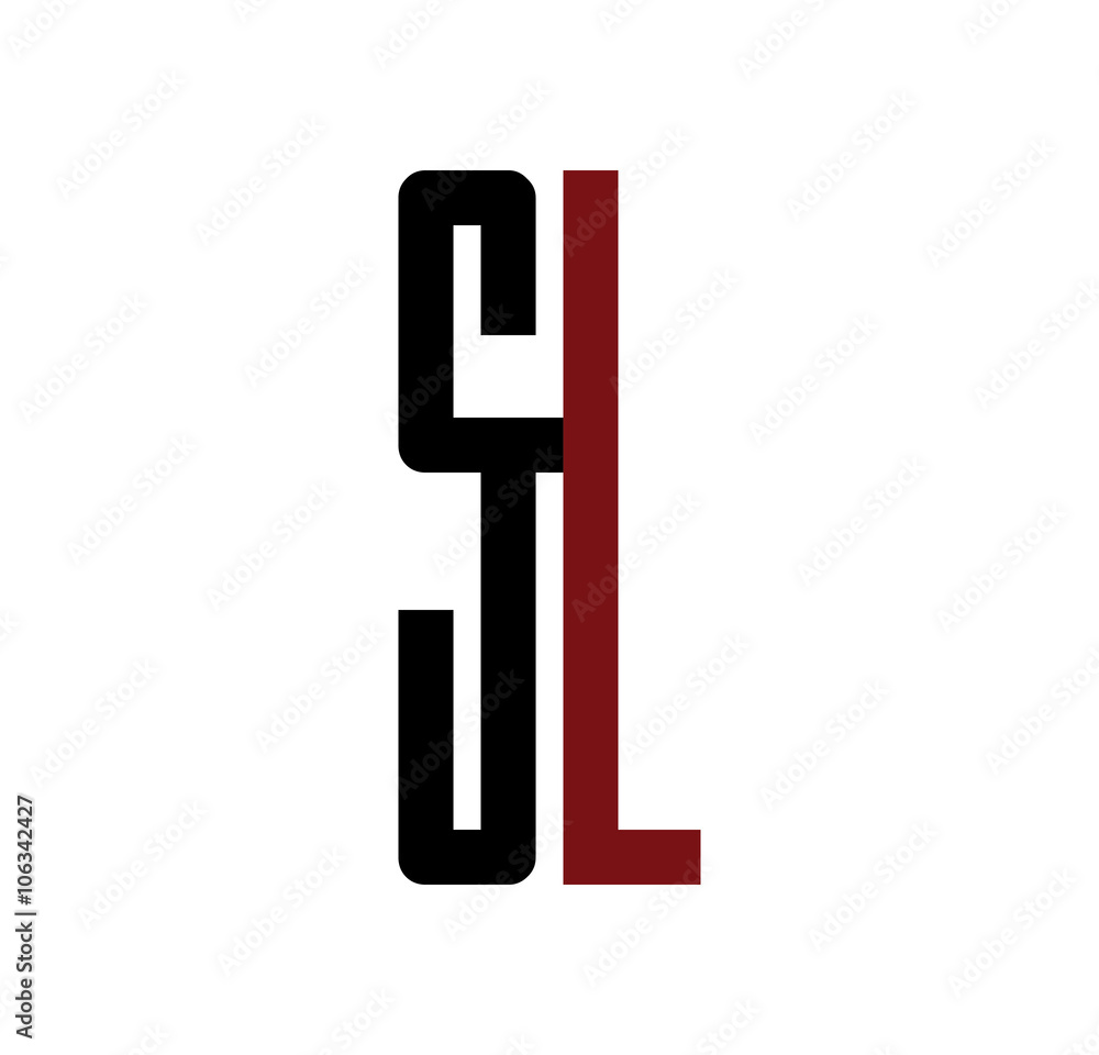SL initial logo red and black SL initial logo red and black