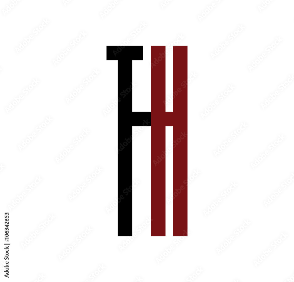 TH initial logo red and black