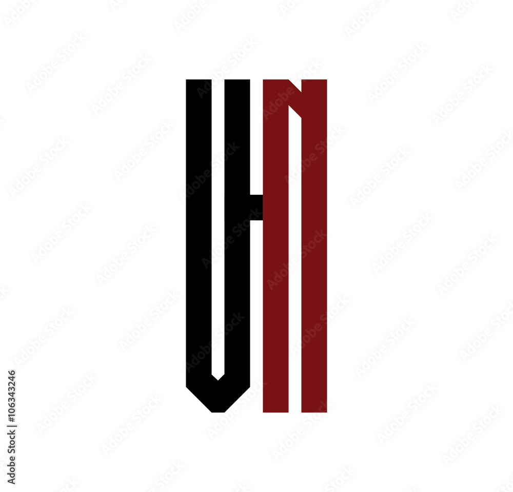 VN initial logo red and black VN initial logo red and black