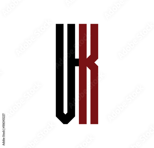 VK initial logo red and black