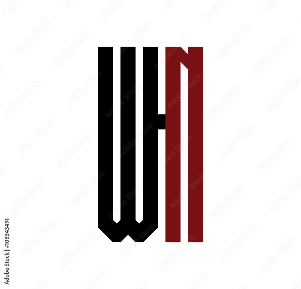 WN initial logo red and black WN initial logo red and black