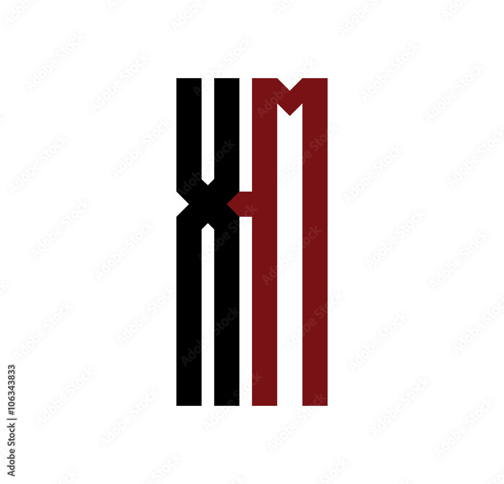 Obraz premium XM initial logo red and black