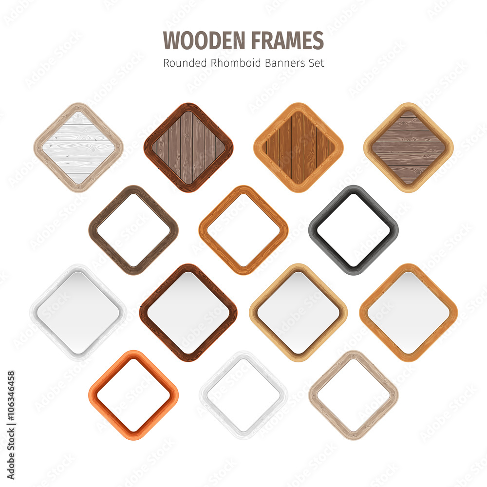Wooden Rounded Rhomboid Frames Wooden Rounded Rhomboid Frames