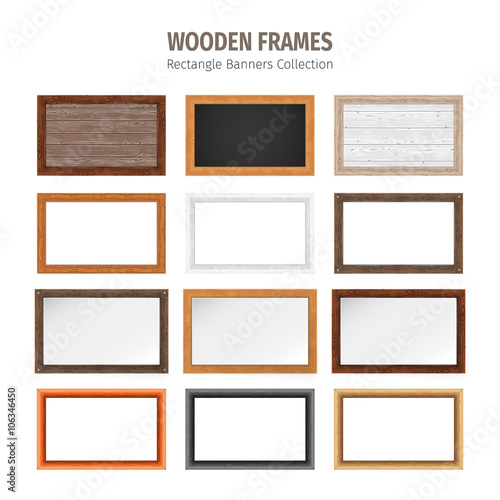 Wooden Rectangle Banners Set