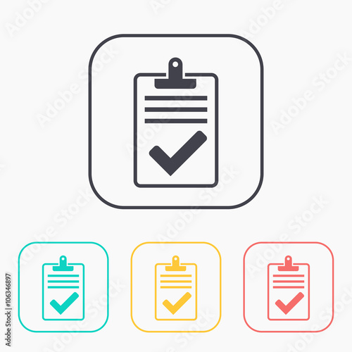 Quality control related vector color icon set. Pass
