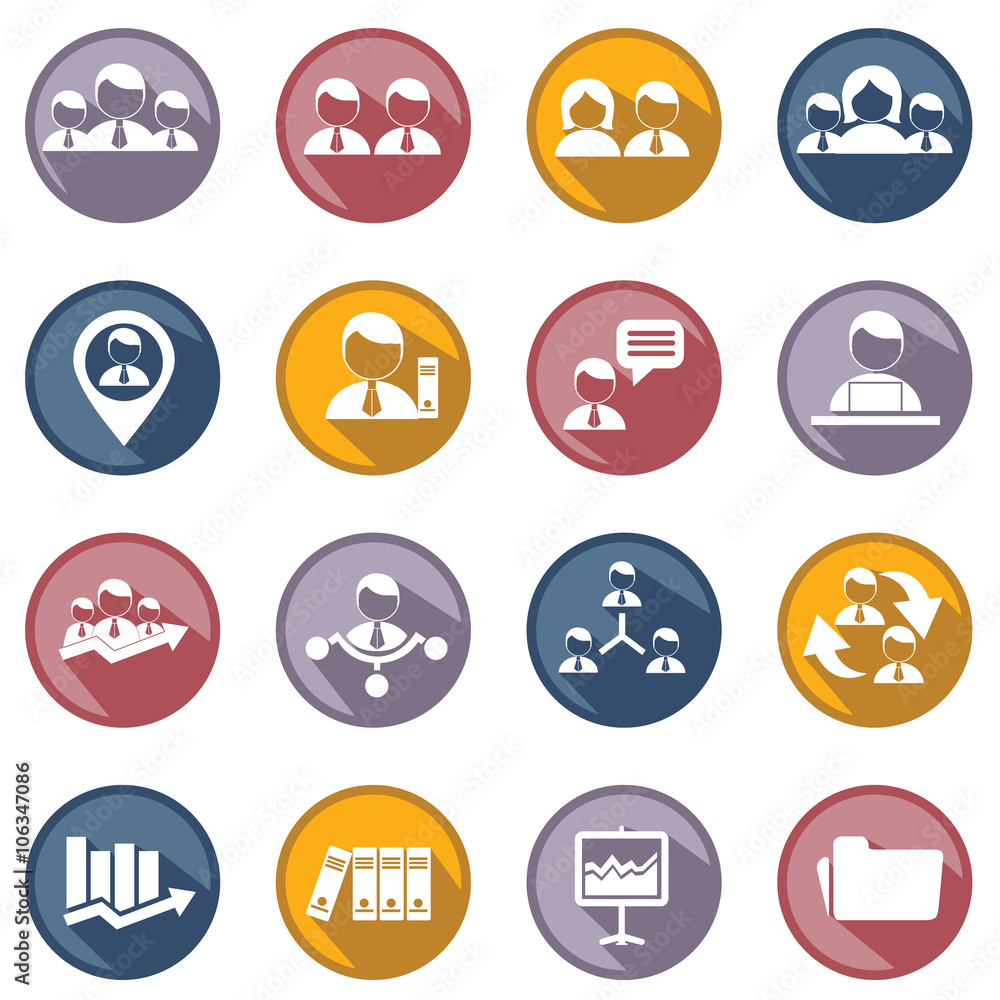 Human resources and management icons set. Human resources and management icons set.