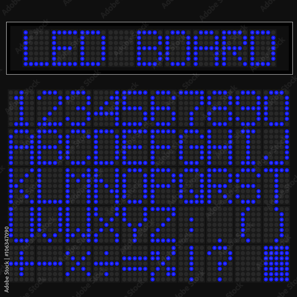 Blue LED digital font display
