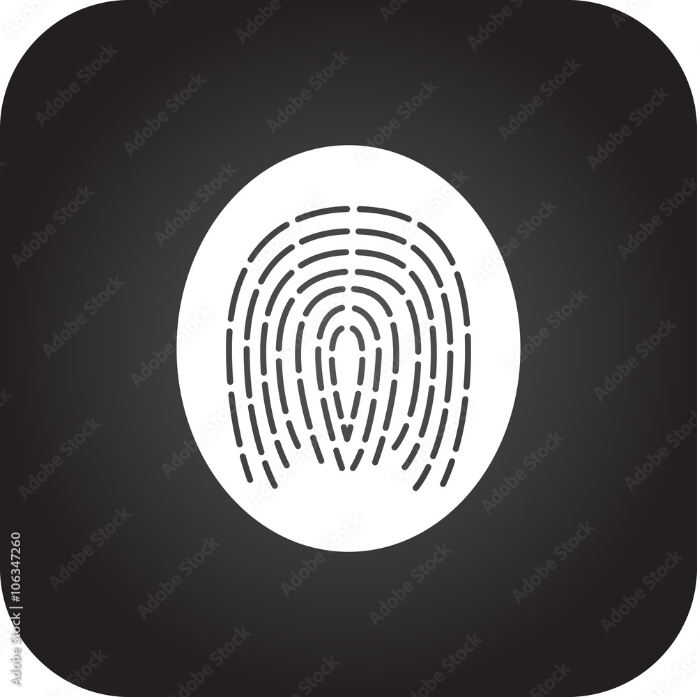 Fingerprint simple icon on square background Fingerprint simple icon on square background