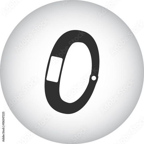 Fitness tracker bracelet simple icon on round  background