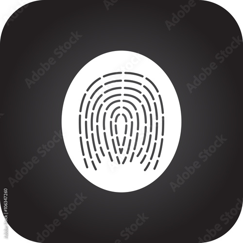 Fingerprint  simple icon on square background
