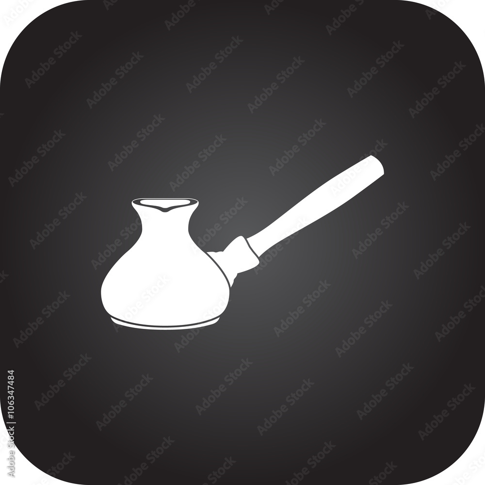 Clay cezve simple icon on square background Clay cezve simple icon on square background