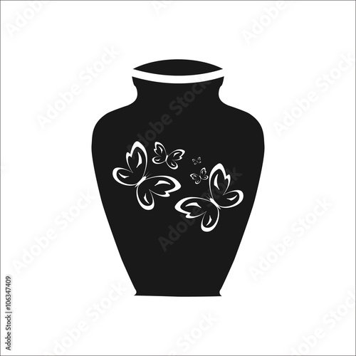 Urn for ashes simple icon on white background